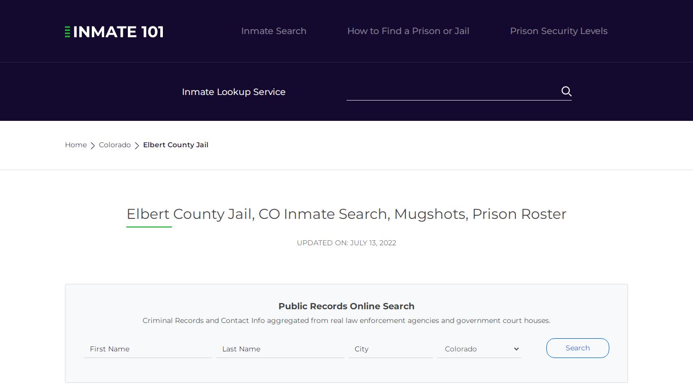 Elbert County Jail, CO Inmate Search, Mugshots, Prison ...